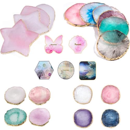 Natural Resin Agate Nail Art Display Showing Shelf Board Nail Polish Drawing Holder Shelf Color Paint Palette Nail Art Display