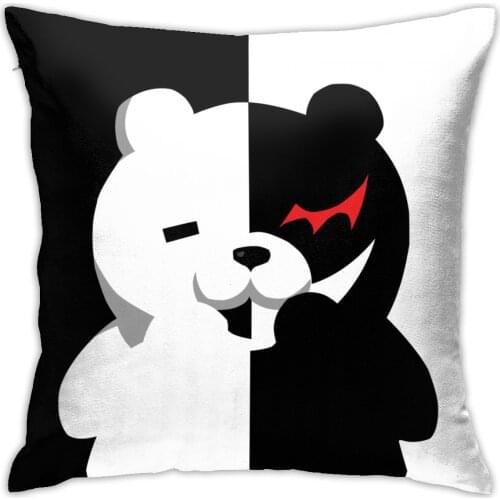 Game Danganronpa Cosplay Double Picture Pillowcase Figure Pillow Case Cover Cushion Seat Bedding 45*45cm