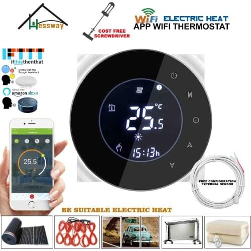 EU 16A 250V thermoregulator touch screen heating thermostat circular WIFI heating machine voice interaction for remote sensor