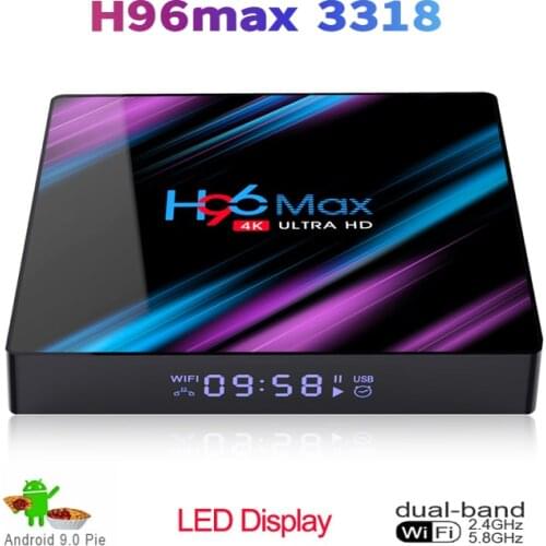 H96 max 3318 set top box tv android 9 4k H96max 2g 4g ram 16g 32g 64g rom Rockchip RK3318 with LED Display for box Htv Box 5