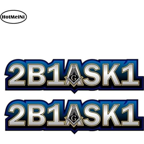 HotMeiNi 15cm x 3.7cm 2PCS Masonic Two Be One Ask One Decals Stickers Car Window Truck Door Bumper Decals Car Stickers