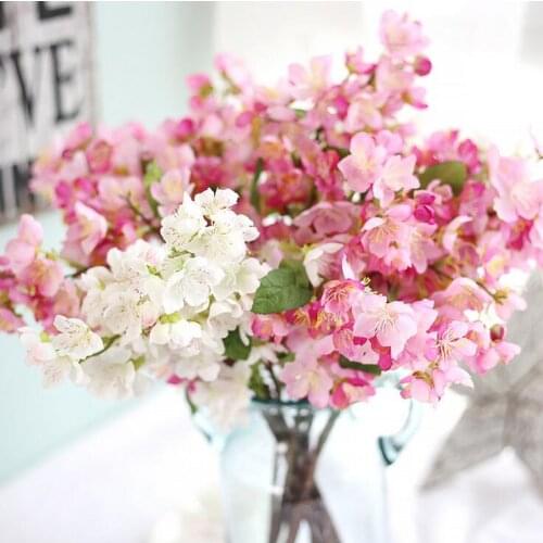 Artificial sakura Cherry blossom simulation plum flowers hand bouquet home decoration wedding flowers SF101