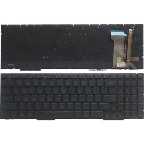 US Laptop Keyboard For ASUS GL553 GL553V GL553VW ZX553VD ZX53V ZX73 FX553VD FX53VD FX753VD FZ53V keyboard with red backlit