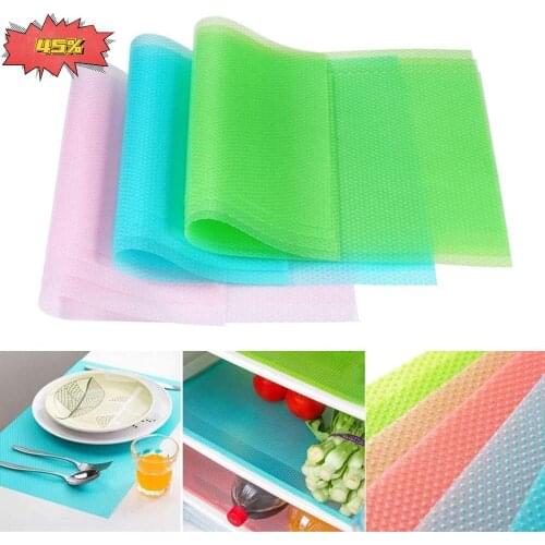 4 Pack Fridge Liner Mats, with Washable Waterproof Can Be Cut Cabinet Drawer Shelf Liner for Shelves Mats