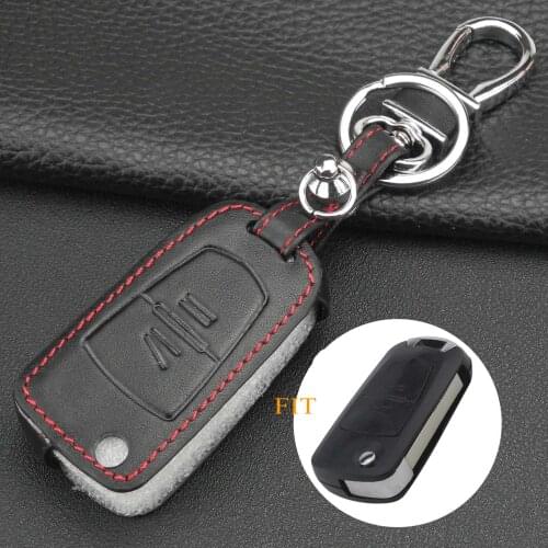 Kutery 2 Buttons Leather Remote Car Key Case Cover For Opel Astra Vectra Zafira Agile Montana