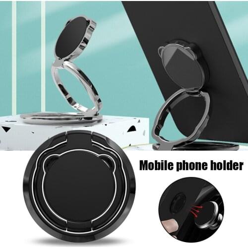 Magnetic Metal Car Mount Dashboard Mobile Phone Holder 360 Rotation Stand Cute Bear Shape Bracket Stand Holder Accessories