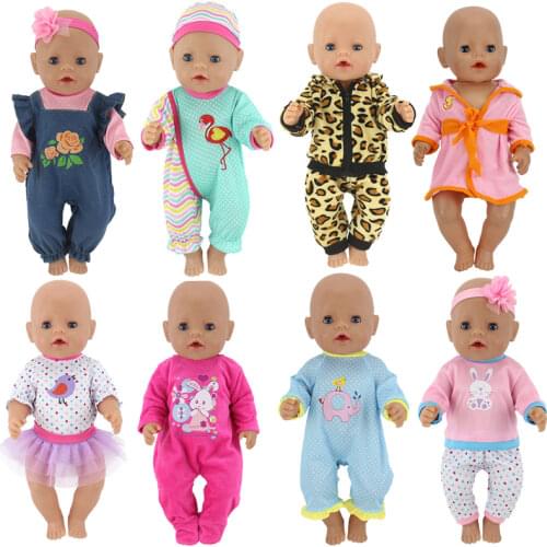 Doll Outfit Set For 18 Inch Baby Dolls Clothes For 18" 43cm Bebe New Born Doll Accessory Baby Girl Gifts