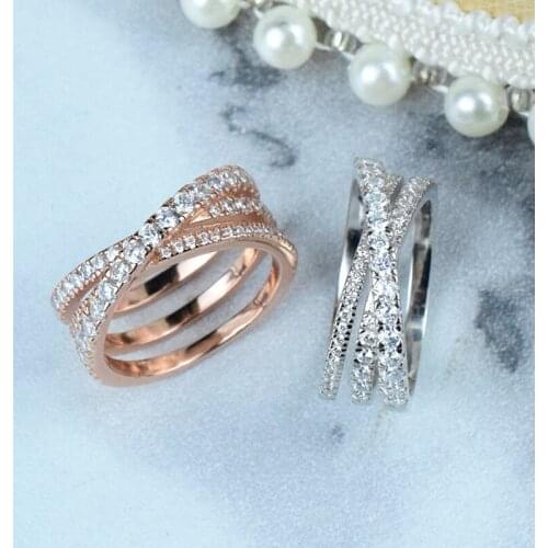 New hot brand pure 925 sterling silver jewelry cross cross lovers ring, men and women wedding engagement anniversary jewelry