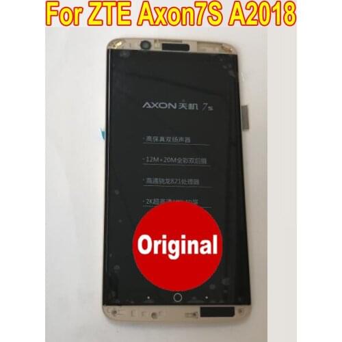 Original New Good Working Glass Sensor For ZTE Axon 7S A2018 LCD Display Touch Panel Screen Digitizer Assembly with Frame