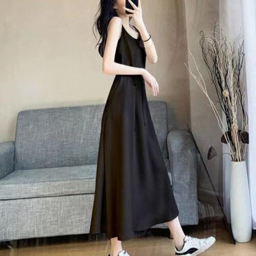 Sexy Womens Dress Summer Casual Sleeveless V-Neck Sling Long Maxi Dresses for Women