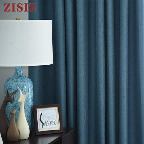 ZISIZ Thick Blackout Curtain for Living Room Modern Style 85% Shading Solid Color Curtain for Bedroom Kitchen Window Custom Made