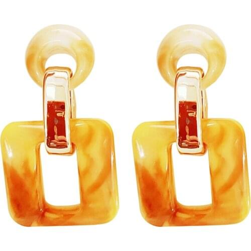 New Fashion Boho Women Round Square Hollow Geometric Dangle Ear Stud Earrings Jewelry Gift Female Korean Jewelry