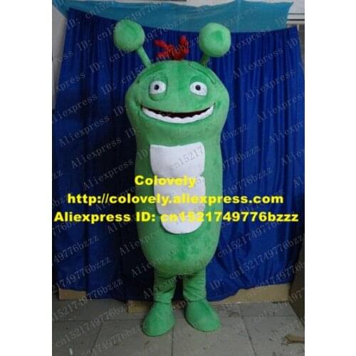 Smart Green Insect Mascot Costume Mascotte Caterpillar Worm Carpenterworm With Big Ball Tentacles Big Mouth No.3807 Free Ship