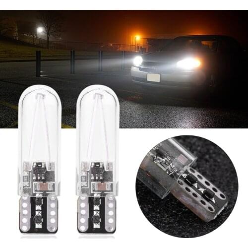 2pcs W5W T10 LED Bulbs Glass COB Filament LED Car Reading DRL Parking Turn Signal Auto License Plate LED Bulb Lights 8-28V 6500K