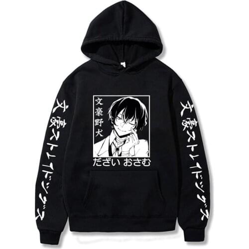2021 Japanese Anime Bungo Stray Dogs Print Hoodie Dazai Osamu Spring Autumn Fleece Sweatshirt for Woman/man Harajuku Pullovers