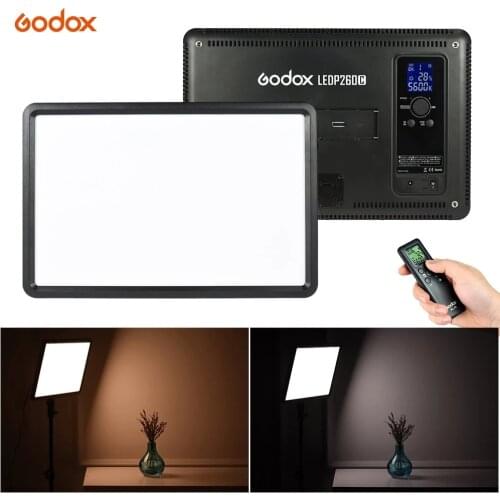 Godox LEDP260C Ultra-thin 30W LED Video Light Panel Lamp 3200K-5600K Bi-color Wireless Remote Control for Digital DSLR Camera