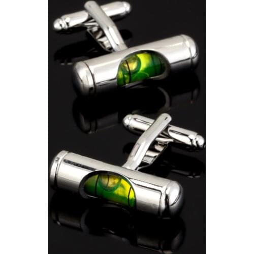 XKZM-072 Factory Supply Level Cuff Links Quality Brass Material Green Functional Gradienter Design Free Shipping