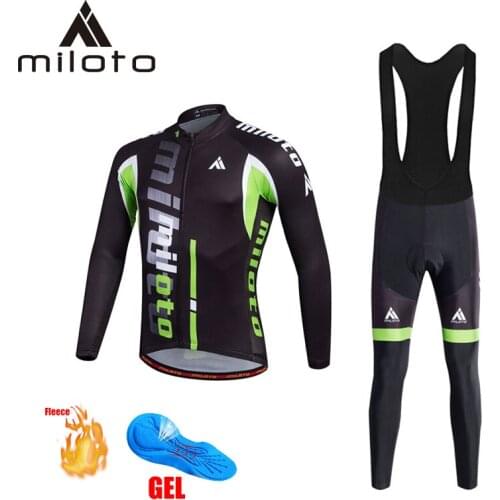 MILOTO Winter Thermal Fleece Cycling Suits for Men Mtb Bicycle Dress Pants Mountain Bike Wear Uniforme Ciclismo Riding Clothes