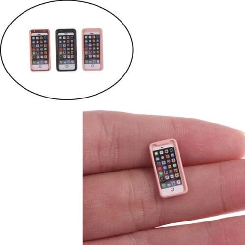 1Pcs Resin 3Colors Mini Phone Dollhouse Miniature Toy Kitchen Living Room Accessories