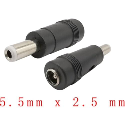 10Pcs DC Adapter Plug Jack Converter 5.5mm x 2.1mm Female Jack to 5.5mm x2.5 mm Male Plug DC Power Jack Plug Connector