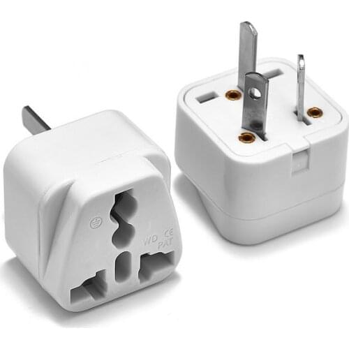 100pcs Universal AU Travel Adapter 3 Pin EU European Swiss Brazil US To AU Australia Plug Adapter Power Charger Socket Outlet