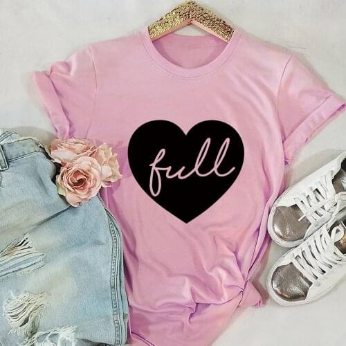 2020 women fashion clothing Wish ebay hot European and American love 100%pure cotton short-sleeved womens T-shirt