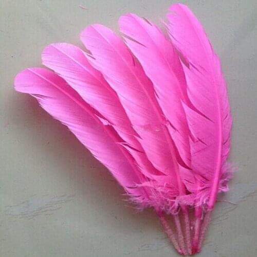 25-30cm 50pcs/lot pink goose feather /Turkey feather 10-12inch goose feather plumes party hat decorations