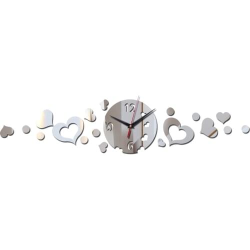 Hot sale promotion new arrival 3d mirror Acrylic clock home decor black limited wall watch art stickers safe
