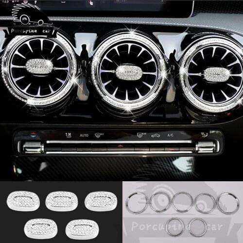 Diamond Car Air Condition Air Vent Outlet Ring Cover Trim for Mercedes Benz A Class W177 V177 A180 A200 A220 A250 2019