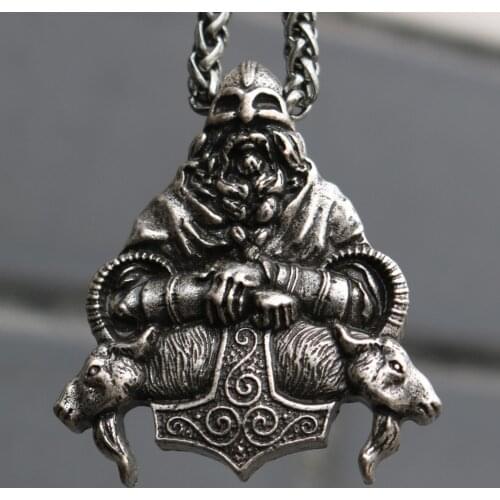 Antique Viking amulet goat Necklace free ship