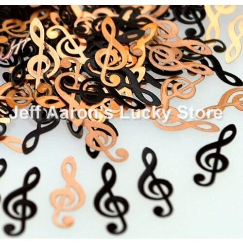 Black music notation metal nail foil decals slice nail sequin for 3d nail art decoration design tools