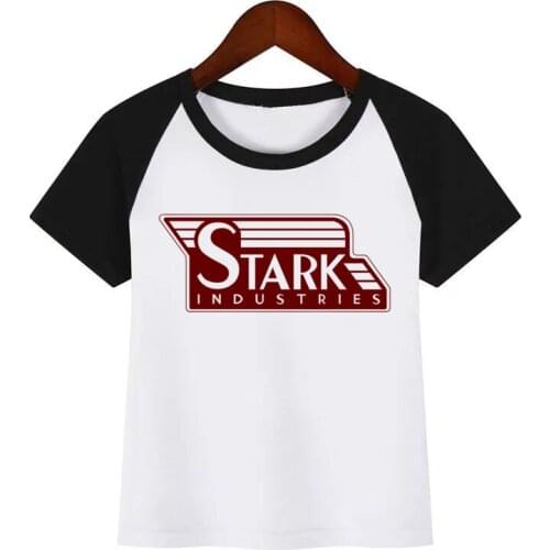 Children Summer T Shirt Stark Industries IRON MAN Super Hero Print T-Shirts Boys Girls Cotton Tops Kids Fashion Tshirt