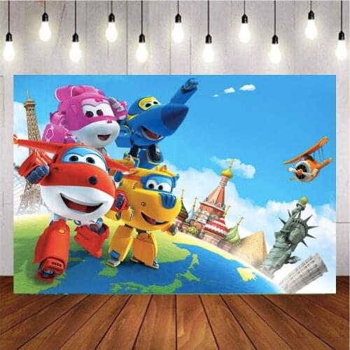 Cartoon Animation Super Robot Photography Background Backdrop Children Birthday Party Decoration Tapestry Photo Studio Customize