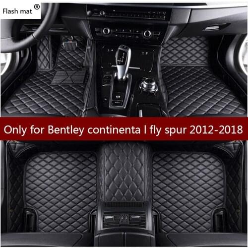 Flash mat leather car floor mats for Bentley continenta l fly spur 2010 2011-2018 Custom foot Pads automobile carpet car covers