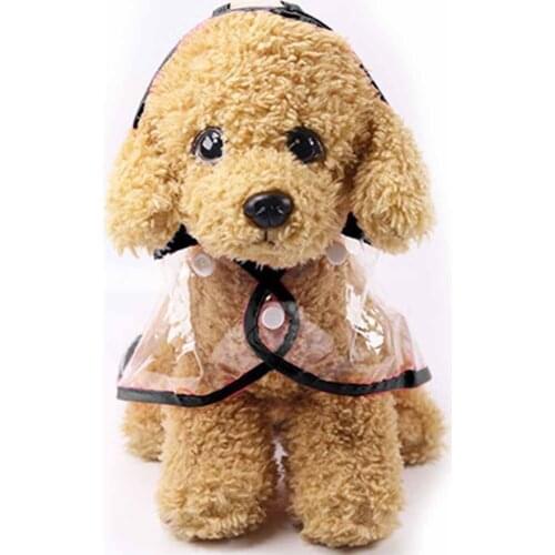 Small And Medium Dog Hooded Raincoat Transparent Waterproof PVC Jacket For Pet Dogs Puppy Raincoat 6 Colors