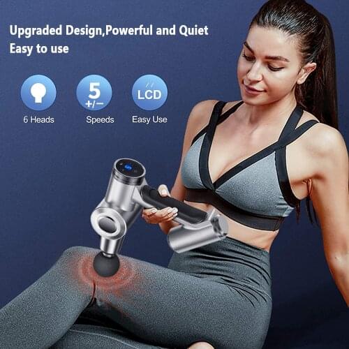 Massage Gun Deep Tissue Percussion Muscle Massager For Pain Relief 30 Speeds LCD Touch Display Fascia Gun Electric Body