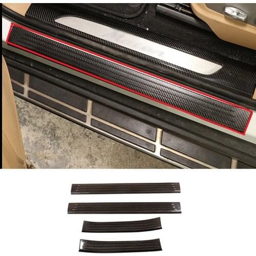 Car Welcome Pedal Decorative Strip Real Carbon Fiber Threshold Modification For 14-20 Porsche Macan Accessories Interior Styling