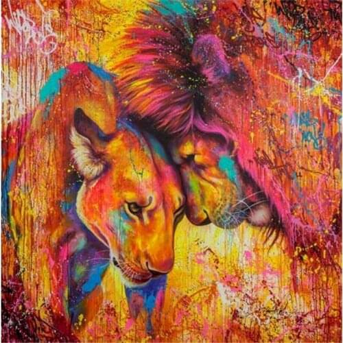 Animals Paint By Numbers For Adults Kit DIY HandPainted Oil Painting Lovers Lion Picture Paint Home Decoration Custom Photo Gift