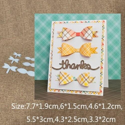 New Design Craft Metal Cutting Dies cut die 6pcs bow tie decoration Scrapbooking Album DIY Paper Card Craft Embossing Die Cuts