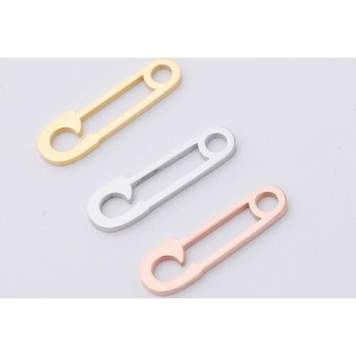 30pc 8*25mm Rose Gold Color Mirror Polish Hollow Pin Charm Pendant for DIY Necklace Handmade Jewelry Making Wholesale