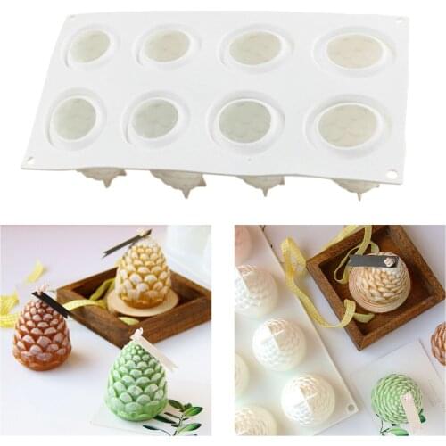 Clear Pine Cone Decorative Silicone 3D Candle Molds Resin Casting Mould Beeswax Soap Aromatherapy Wedding Xmas Decor Gift