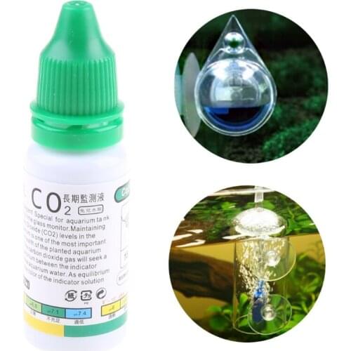 Aquarium CO2 Indicator Solution Fish Tank Liquid Test Plants Supplies Long Term