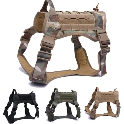 Adjustable Military Service Dog Tactical Vest Army Police Dog Molle Vest Outdoor Combat Hunting Dog Harness Clothes
