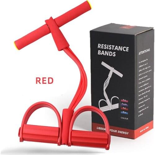 Rubber Pedal Tension Multi-Function Four-Tube Fitness Tension Rope Yoga Latex Elastic Belt Pedal Tension Belt