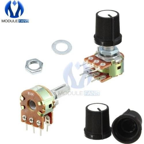 10PCS Potentiometer Resistor Linear Taper Rotary Potentiometer Cap Knob Ohm B1K B2K B5K B10K B20K B50K B100K B250K B500K B1M