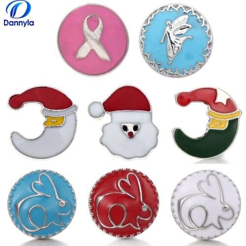 Christmas Mix Style Snap Jewelry Wholesale Cute Rabbit Snap Button Charms Fit Snap Bracelet LSSN296-347