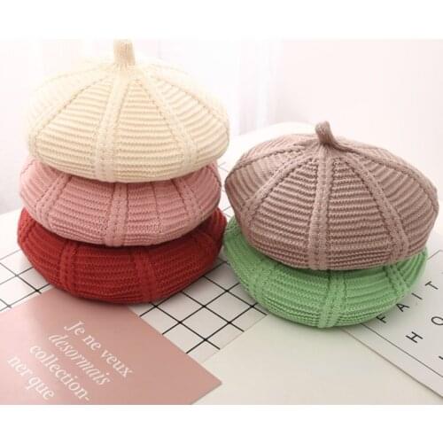 RUHAO Child Hat Cap Boy Girl Retro Wool Beret Cute Baby Kids Hat 10 Colors Optional