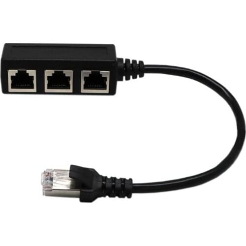 Electrical RJ45 1 Male to 3 Female Splitter LAN Ethernet Plug Converter Adapter Network Cable Extension Connector & Terminal
