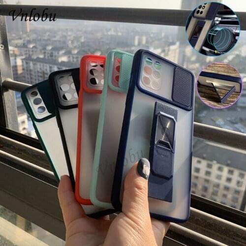 Slide Camera Lens Protection Case For Samsung S20 Ultra S20 FE A91 A81 M51 M31S Note 10 lite Color Candy Holder Stand Cover
