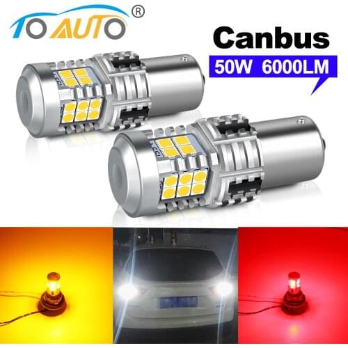 2pcs 50W 6000LM P21W 1156 BA15S Led Bulb BAU15S PY21W Canbus Error Free 20SMD 3030 Chips Auto Led Bulbs Car Rear Turn Signal Lig